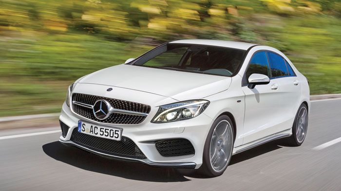 Η ανανεωμένη Mercedes CLA θα τονίσει ακόμη περισσότερο την παρουσία της μέσω αισθητικών αλλαγών κυρίως εμπρός (ηλεκτρονικά επεξεργασμένη φωτογραφία).